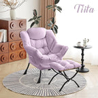 Tiita Lazy Chair with Ottoman, Comfy Leisure Sofa Armchair with Ottoman - Image 4