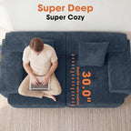 83.5" Boneless Loveseat Couch, Cloud Comfy Couches - Image 3