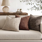 MIULEE Chenille Textured Throw Pillow Covers Terracotta 20x20 Set of 2 | Slubby - Image 5
