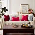 GIGIZAZA Red Velvet Pillow Covers 26x26 Decorative Pillows Pack of 2 | Throw - Image 7