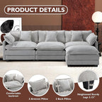 Ihanherry 111.4" L Shaped Modern Sofa Modular Sectional Cloud Couch - Image 4