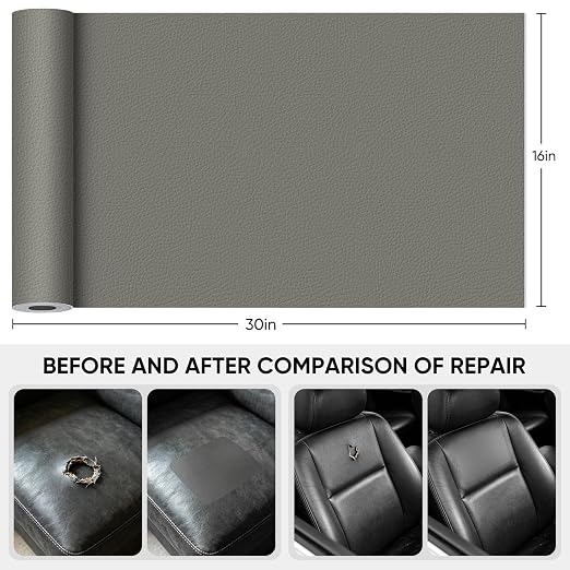 Leather Repair Tape, 16 x 30 Inches Self Adhesive Leather Repair Patch，Leather - Image 2