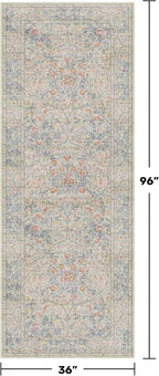 Floral 3x8 Wide Hallway Runner - Image 2