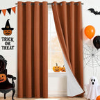 Yakamok Burnt Orange Linen Curtains 90 Inches Long by Yakamok