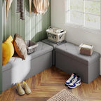 43W Folding Ottoman with Storage Bench, 30W Storage Ottoman Bench, 15W Inches - Image 3
