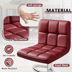 Homall Bar Stools Modern PU Leather Adjustable Swivel Barstools, Armless - Image 4