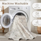 Beige Grey 10x14 Washable Area Rugs - Image 4