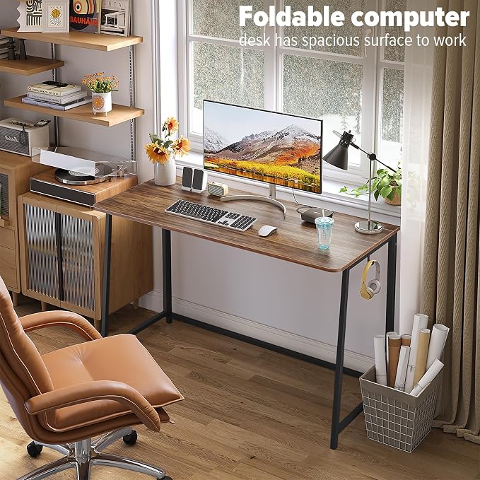 WOHOMO Folding Desk, 47.2" Foldable Computer Desk - Image 3