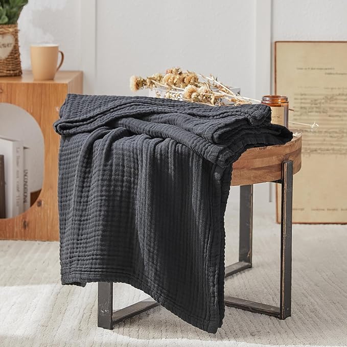 EMME Muslin Blankets for Adults Throw Blanket for Couch Breathable Gauze Soft - Image 5