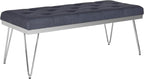 SAFAVIEH Home Collection – Marcella Navy Linen Tufted Upholstered Accent Bench by SAFAVIEH