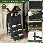 Somdot Black Nightstand with Charging Station and LED Light - Image 6