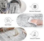 Soalmost 6x6 Grey Round Rug 6ft Circle Living Room Area Rugs Non-Slip | - Image 5