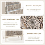 SUNBURY Nightstand w 3 Drawers, End Table Living Room Small Side Table - Image 4