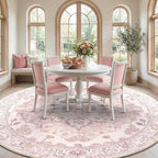 RELEANY Washable Area Rug, Round 10ft, Water Repellent, Pet Friendly, Vintage - Image 3