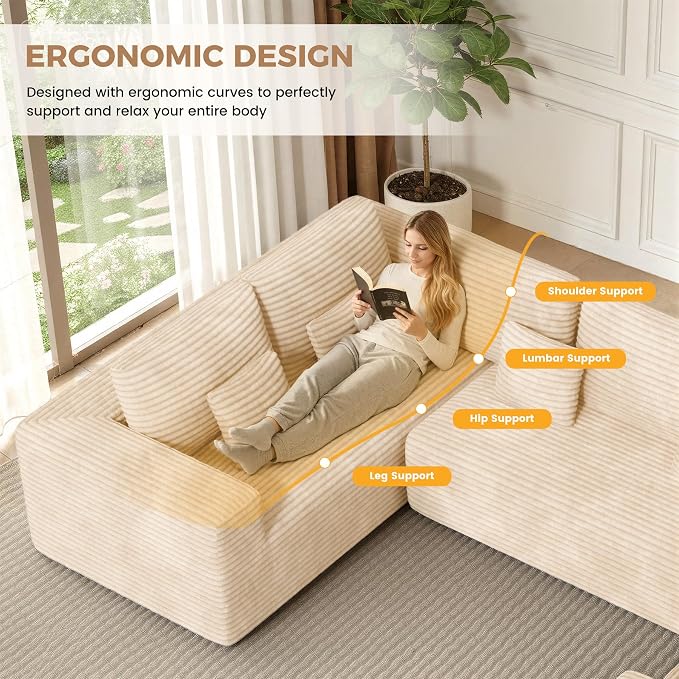 Luxanimarion 136'' Large Sectional Cloud Couches - Image 6