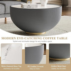 Round Marble Coffee Table Set of 2, 2 Piece White Coffee Table and End Table - Image 5
