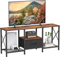JARHETUN TV Stand with Fabric Drawer, Entertainment Center by JARHETUN