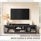 70" Fluted TV Stand for TVs Up to 80", Mid Century Modern Entertainment Center - Image 5