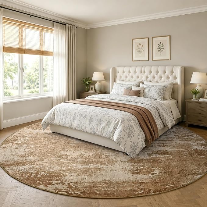 4Ft Round Area Rugs for Living Room, Soft Non-Slip Washable Rugs Modern - Image 3
