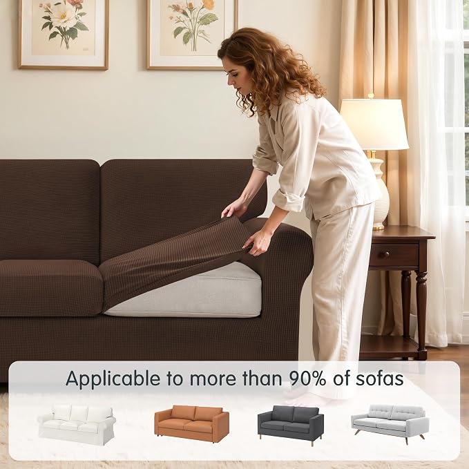 SUBRTEX 5 Pieces Stretch Sofa Slipcover Sets Couch Cover Sets Backrest Cushion - Image 4