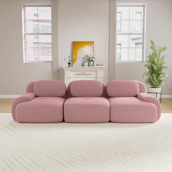 Boneless Sectional Couch, No Assembly Required, 117.3” Modular Cloud Sofa - Image 2