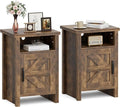 JUMMICO Farmhouse Nightstand, Modern Bedside Table by JUMMICO