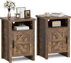 JUMMICO Farmhouse Nightstand, Modern Bedside Table by JUMMICO