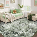 Rugflix 10x14 Area Rugs for Living Room, Washable Dark Green Large Rug | - Image 8