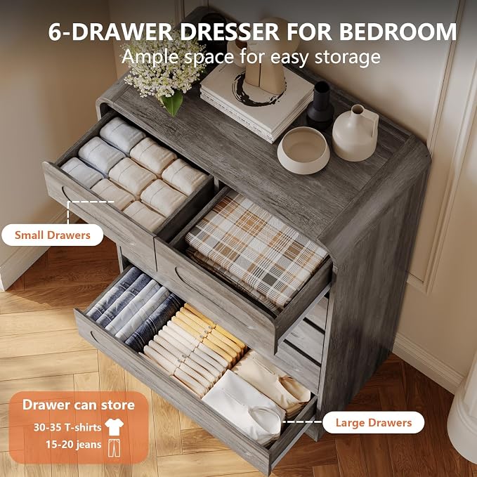4 Piece Bedroom Set, Dresser and Nightstand Sets, Including Modern Wooden Large - Image 5
