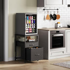 Herture Mini Fridge Stand with 3 Storage, Mini Fridge Cabinet, Beverage Fridge by Herture