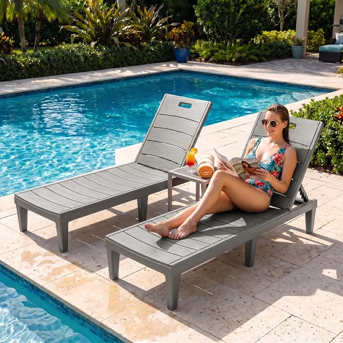 Greesum Outdoor Chaise Lounge Chairs Set of 2 - Image 2
