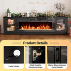 MXV 80" Fireplace TV Stand, Modern Entertainment Center - Image 3