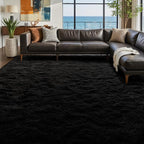 6x9 Ft Large Shag Black Rug for Living Room, Ultra Soft Fluffy Furry Area Rugs - Image 3
