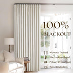 Natural Cream Pinch Pleated Full Blackout Curtains 100 Inches Long 2 Panels | - Image 3