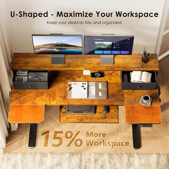OffiGo U Shaped Electric Standing Desk - Image 6