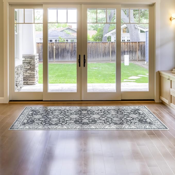 Washable Runner Rug, 2x6Ft Floral Runners - Image 8