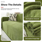DREAMINGO Sofa Covers Herringbone Jacquard Modern Minimalism Couch Cover Wear - Image 3