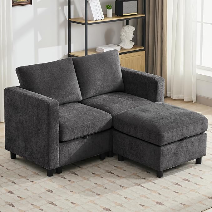 WUTUTUEE 58”Modular Sectional Loveseat Sofa by WUTUTUEE