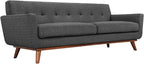 Modway Engage Mid-Century Modern Upholstered Fabric Sofa in Gray - Image 4