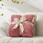 Snuggle Sac Christmas Red Blanket Twin Size, Ultra Soft Warm Fuzzy Knit Blanket - Image 5