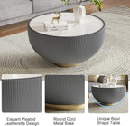 SSLine Bowl-Shape Coffee Table Set of 2 Modern Sintered Stone Top Nesting - Image 6