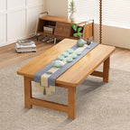 Japanese Floor Sitting Table, Folding Wood Tea Table Chabudai Japanese Coffee - Image 6