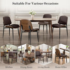 REONEY Dining Chairs Set of 4, Mid-Century Modern Upholstered PU Leather Chairs - Image 8