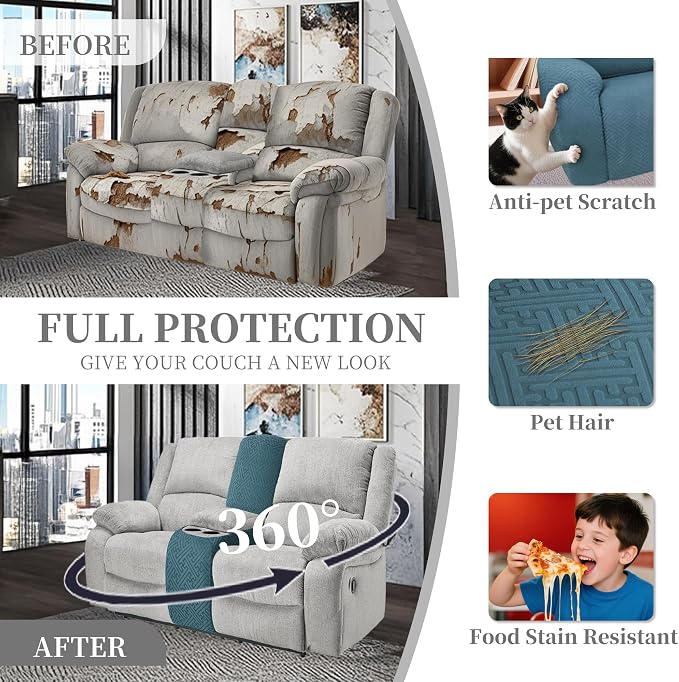 100% Waterproof Sectional Recliner Couch Covers - Image 5