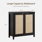 SICOTAS Rattan Sideboard Buffet Storage Cabinet - Image 3