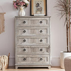 Joaxswe Farmhouse 5 Drawer Dresser - Image 6