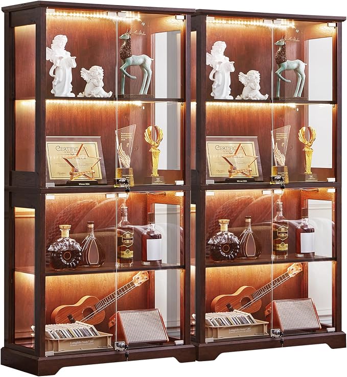 LELELINKY Farmhouse Display Cabinet Set of 2 by LELELINKY