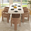 RIVOVA Modern Barrel Dining Chairs Set of 5, Velvet Upholstered Accent Side by RIVOVA