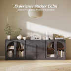 BELLEZE 3-Piece Modular Sideboard Cabinet Freely Configurable, Modern Wood - Image 4
