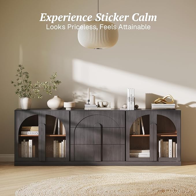 BELLEZE 3-Piece Modular Sideboard Cabinet Freely Configurable, Modern Wood - Image 4